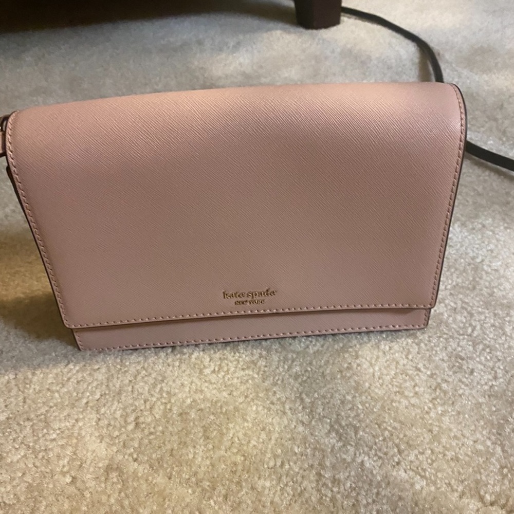 Kate Spade Blush Pink Leather Purse with Chain